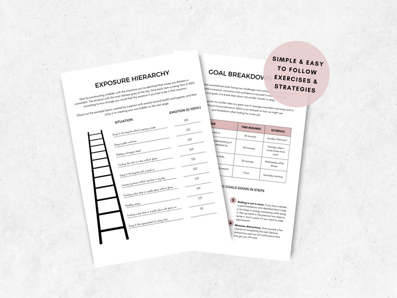 CBT for OCD Therapy Worksheets Bundle