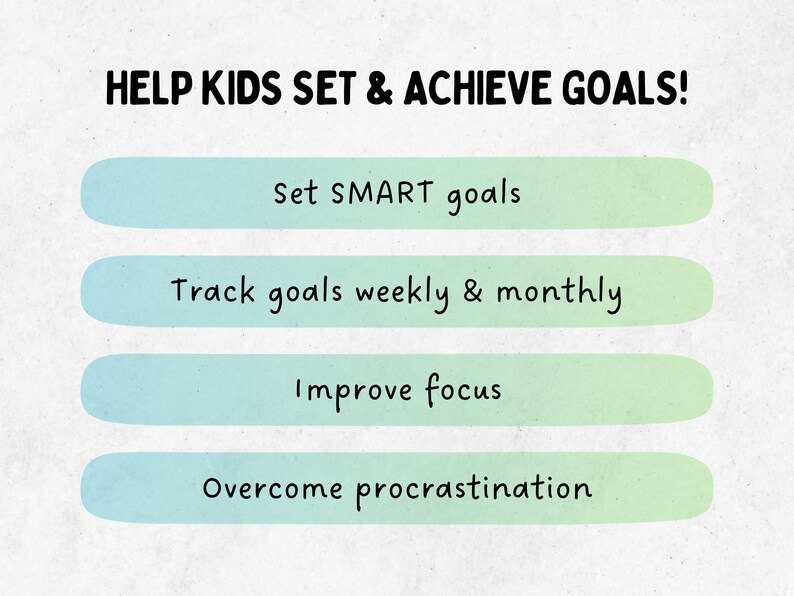 Kids & Teens Goal Setting Worksheets