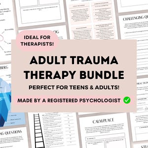 Adult Trauma Therapy Bundle | PTSD Workbook | Trauma Worksheets for Adults | Trauma Therapy Aids | Social Emotional Learning