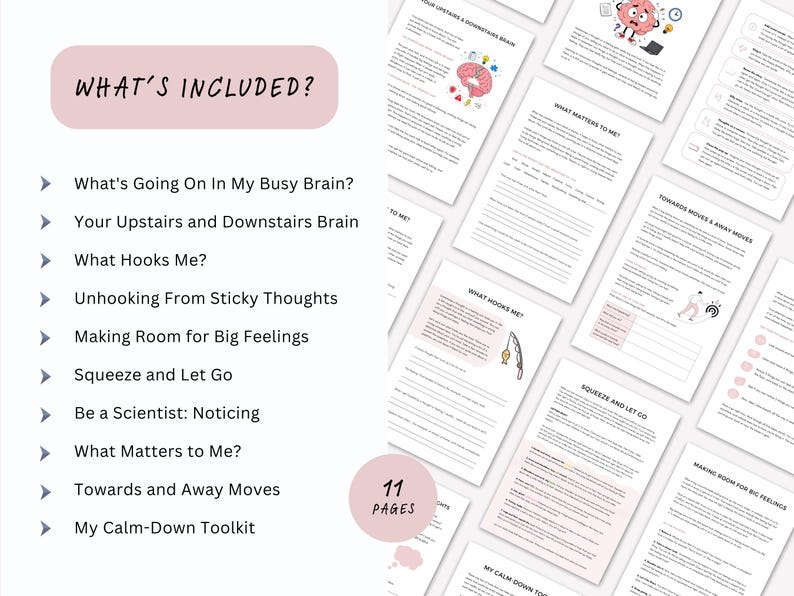 Acceptance and Commitment Therapy Worksheets for Kids