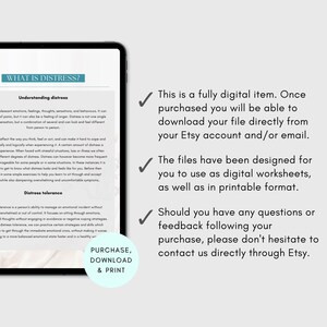 DBT Distress Tolerance Worksheets Bundle for Mental Health (PDF Digital ...