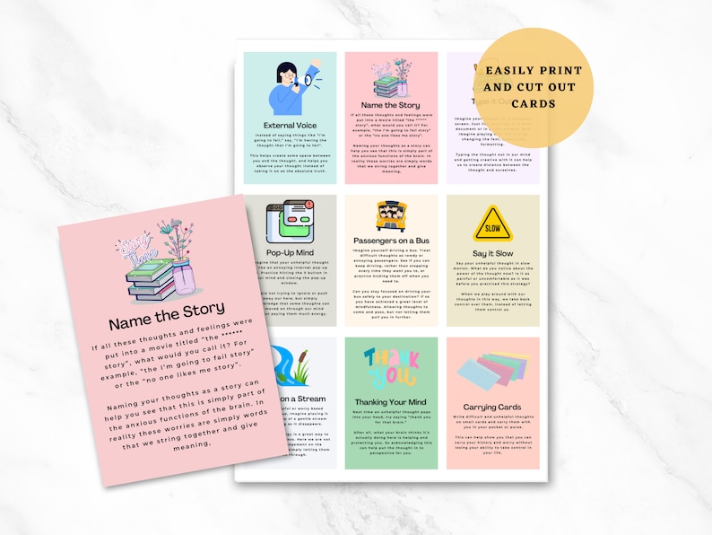 Teen Anxiety Coping Skills Cards