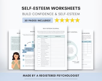 Bundel zelfwaardering werkbladen: vertrouwen opbouwen, grens instellen (afdrukbaar/invulbaar)