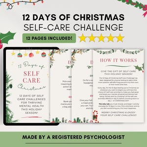 Reto de autocuidado de 12 días de Navidad: Salud mental durante las fiestas (Descarga digital en PDF)