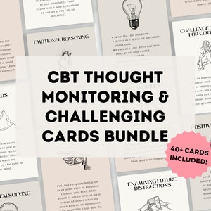 Lot de cartes pensées inutiles | Biais cognitifs | Cartes de pleine conscience | Thérapie cognitivo-comportementale | Mentalité de croissance | Cartes d'habiletés d'adaptation