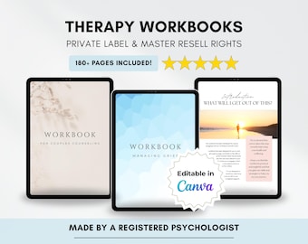 Psychische Gesundheit Workbook Bundle: Trauma, Trauer, Paartherapie (MRR & PLR Canva Vorlage)