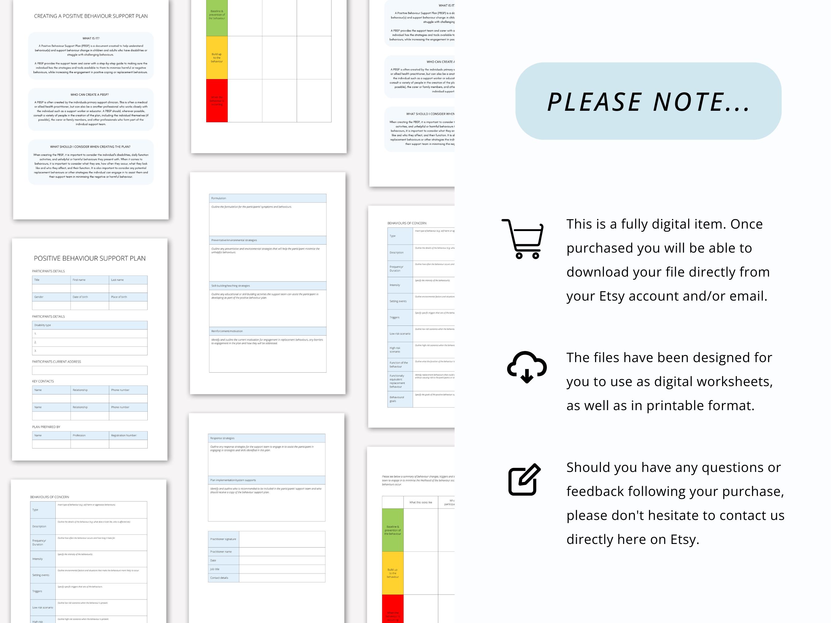 Positive Behaviour Support Plan Template: Editable on Canva With ...