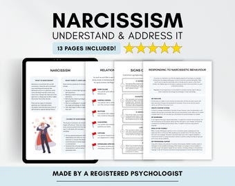 Narcissistic Personality Worksheet Bundle to Better Understand Narcissism and Gaslighting