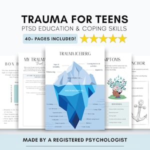 Trauma Coping Skills Workbook Bundle: CBT, PTSD Resources for Teens (Digital Download)