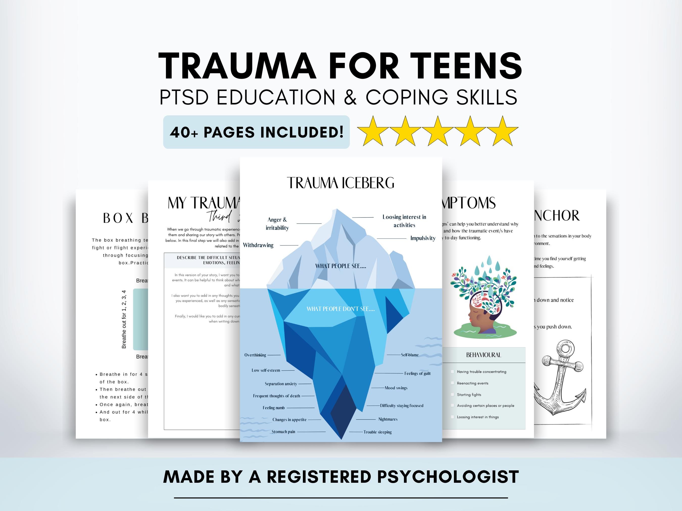 Trauma Coping Skills Workbook Bundle: CBT, PTSD Resources for Teens ...