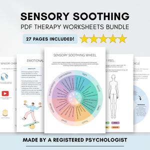 Sensory Therapy Bundle: Emotional Regulation Worksheets & Sensory Wheel