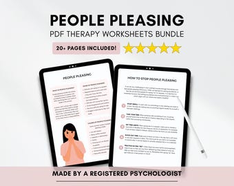 People Pleasing Worksheets Bundle: Boundary Setting, Therapist Resources