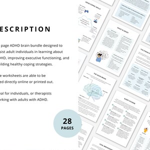 ADHD Late Diagnosis Therapy Worksheets for Adults