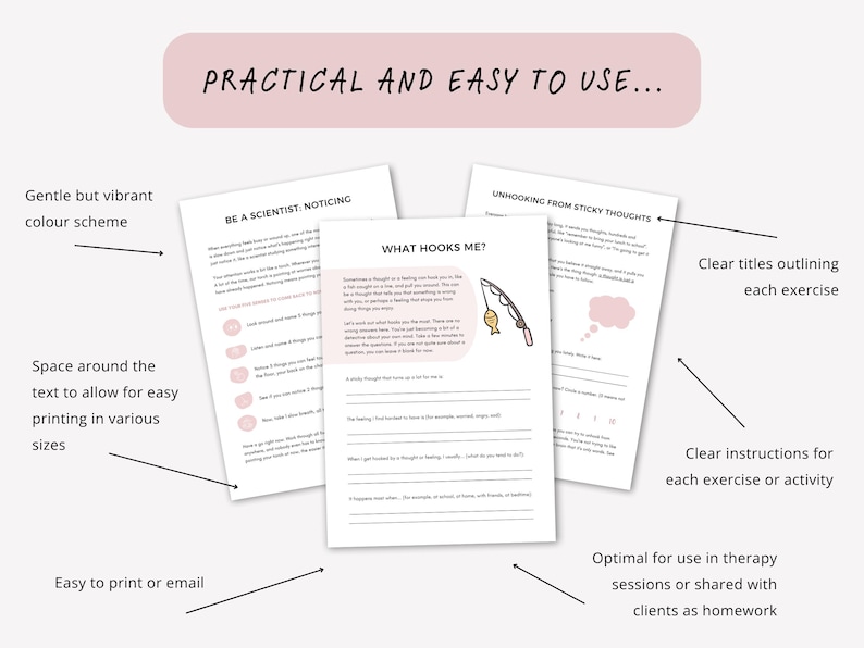 Acceptance and Commitment Therapy Worksheets for Kids