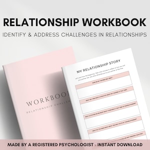 Relationship Workbook for Couples and Individuals, Marriage Counseling, Communication Skills, Healthy Boundaries & Codependency Worksheets