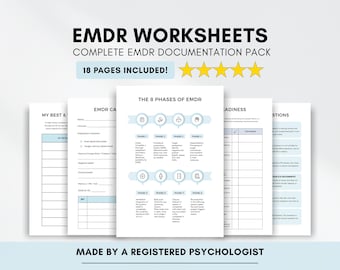 EMDR Therapy Worksheets Bundle with Trauma and PTSD Case Notes (PDF Digital Download)
