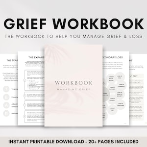 Trauer Arbeitsbuch für Erwachsene, Trauer und Verlust bewältigen, Trauer Arbeitsblätter, Therapieangebot und Trauer Ebook zum Verständnis von schwierigen Emotionen