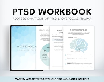 PTSD Workbook for Adults and Teens, Trauma Therapy Journal to Manage Post Traumatic Stress Disorder and Fight Flight Freeze Fawn Response