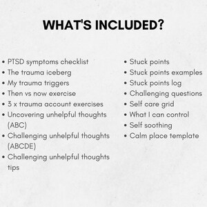 Adult PTSD Worksheets Bundle With Exercises for Overcoming Trauma (PDF ...