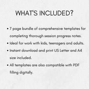 Therapy Progress Note Template: 7-Page Psychotherapy Forms (PDF)