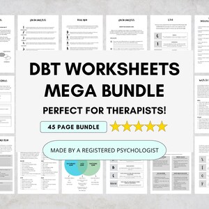DBT Skills Worksheets Mega Bundle: Therapist Resource with Coping Skills (PDF Digital Download)