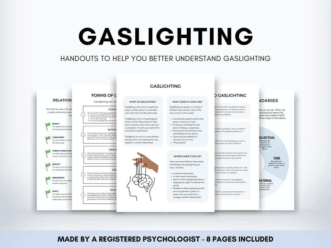 Gaslighting Psychoeducation Handout: Cycle of Abuse, Boundaries ...