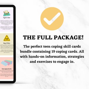 Teen Anxiety Coping Skills Cards