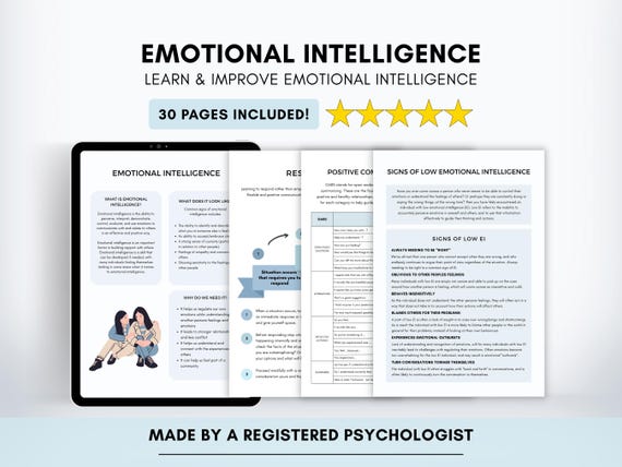 Emotional Intelligence Worksheets with Reacting vs Responding (PDF Digital Download)