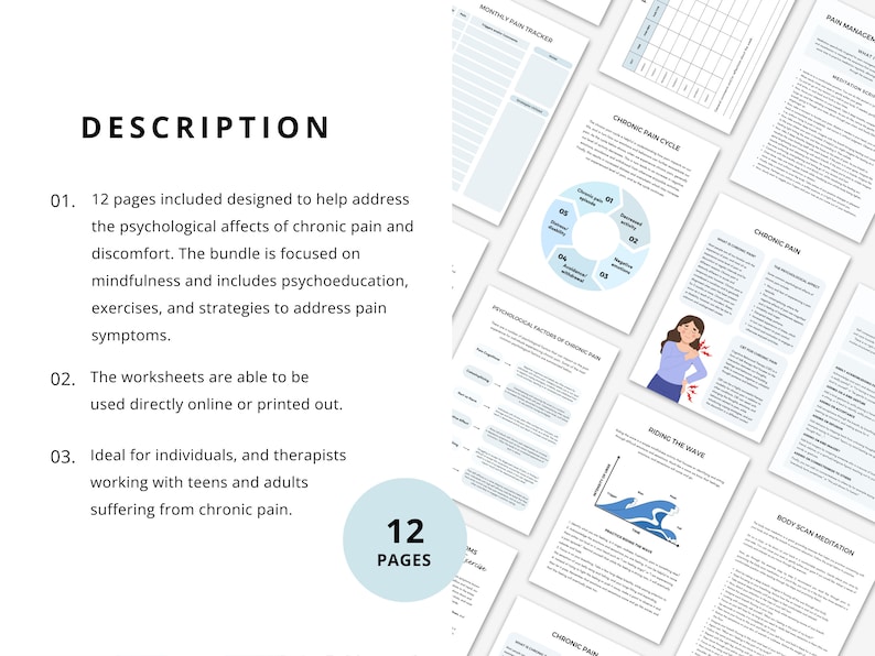 Mindfulness for Chronic Pain Worksheets