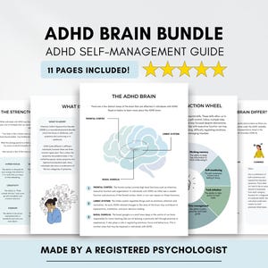 ADHD Brain Functioning Bundle: Therapy Tool for Teens & Adults (PDF Digital Download)