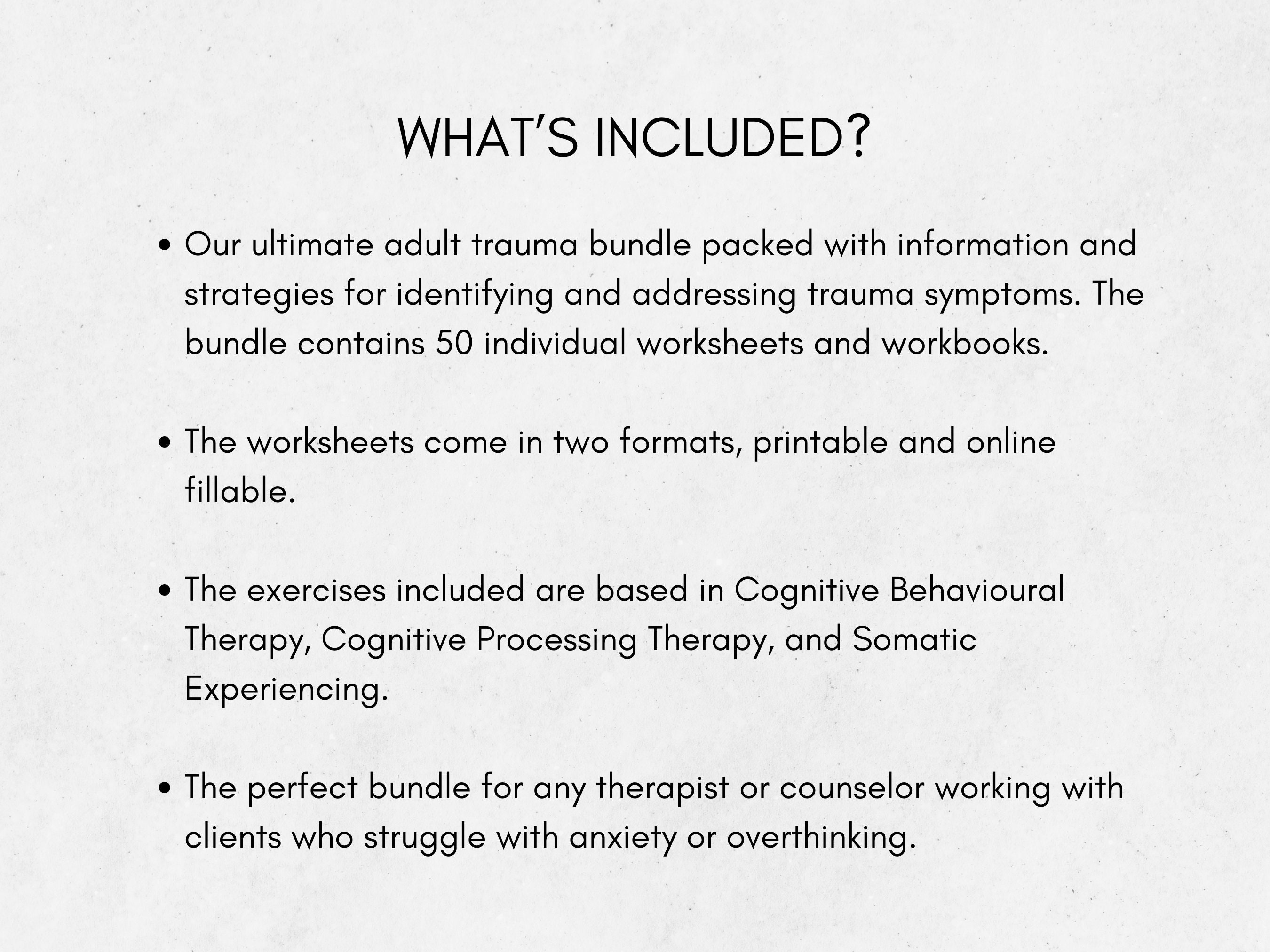 Trauma Therapy Worksheets Mega Bundle With CBT for PTSD & Somatic ...