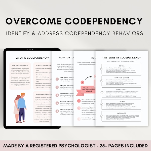 Codependency Workbook Bundle, Boundaries Worksheets, Therapist Resource for Building Healthy Relationships, Marriage Counselling