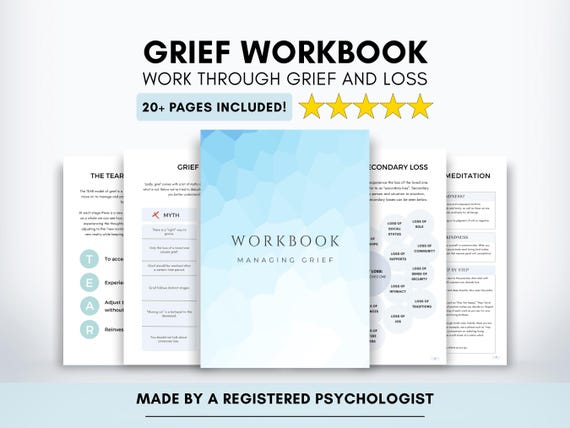 Grief Workbook for Adults: Managing Loss & Emotions (Digital Download)