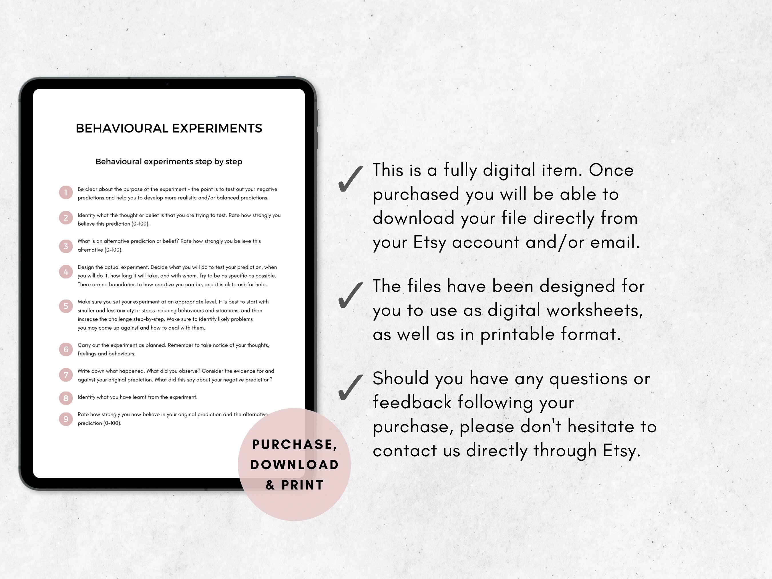 CBT Eating Disorder Worksheets With Therapy Education Handouts (PDF ...