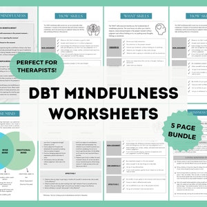 Bundel met DGT-werkbladen | DGT-vaardigheden voor tieners | DGT-werkboek Geestelijke gezondheid werkblad | Digitale download Mindfulness-bundel