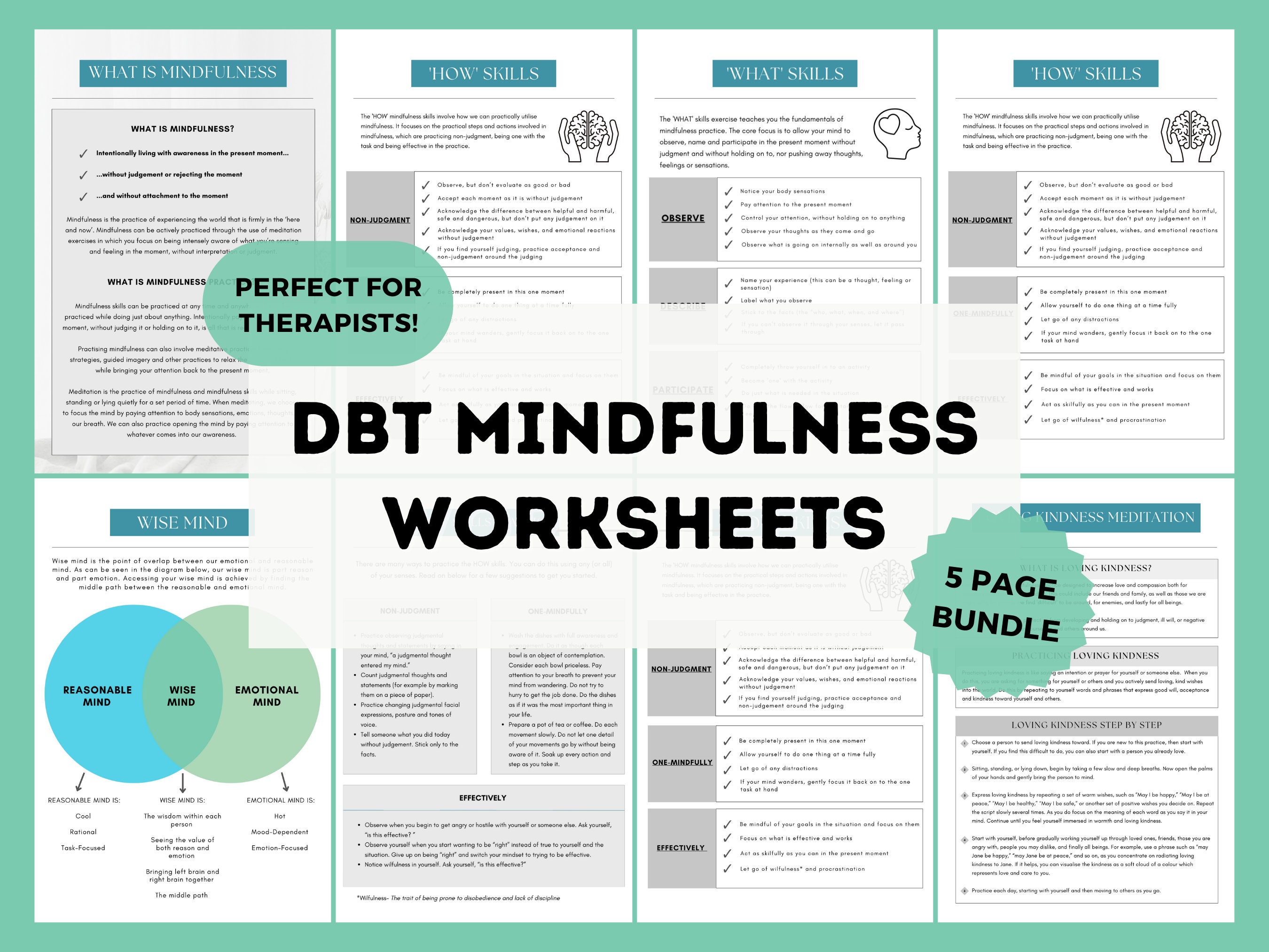 DBT Worksheets Bundle DBT Skills for Teens DBT Workbook Mental DBT Worksheets Bundle DBT Skills for Teens DBT Workbook Mental