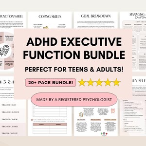 ADHD Executive Functioning Worksheets for Teens & Adults Online Fillable (PDF Digital Download)