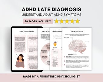 Adult ADHD Symptoms Worksheets: Executive Functioning & Coping Skills (PDF Digital Download)