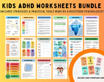 ADHD Workbook for Kids - Etsy