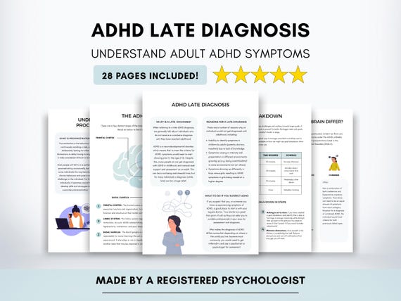 ADHD Late Diagnosis Therapy Worksheets, Executive Functioning for Adults (PDF Digital Download)