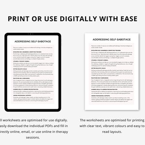 Self Sabotage Worksheets