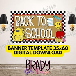 Back to School Banner Template | Painted Banner Template | Digital File