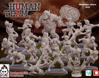 Human Team Fantasy Football Figures Compatible with Bloodbowl