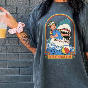 Everything's Fine Comfort Colors TShirt,  Shark, Comfort Colors, Halloween, Comfort Colors Shirt, Halloween Shirt, Vintage Shirt, Vintage