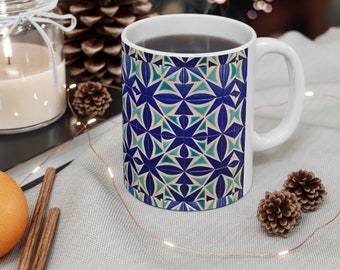 Taza de cerámica de Azulejo: recuerdo de arte azulejo portugués
