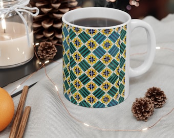 Taza de café de cerámica azulejo portugués - Recuerdo de Portugal