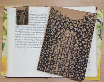 PACK SECRET GARDEN Notebook and Magnetic Bookmark - Notebook with 60 Blank Pages of Recicled Paper - Book Fan Art