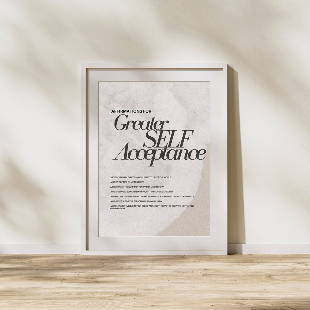 Printable 8x11 Affirmations Poster Affirmations for Self Acceptance ...