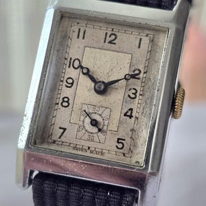 Mens Vintage 1930s 15 Jewel Art Deco Mechanical Tank Watch