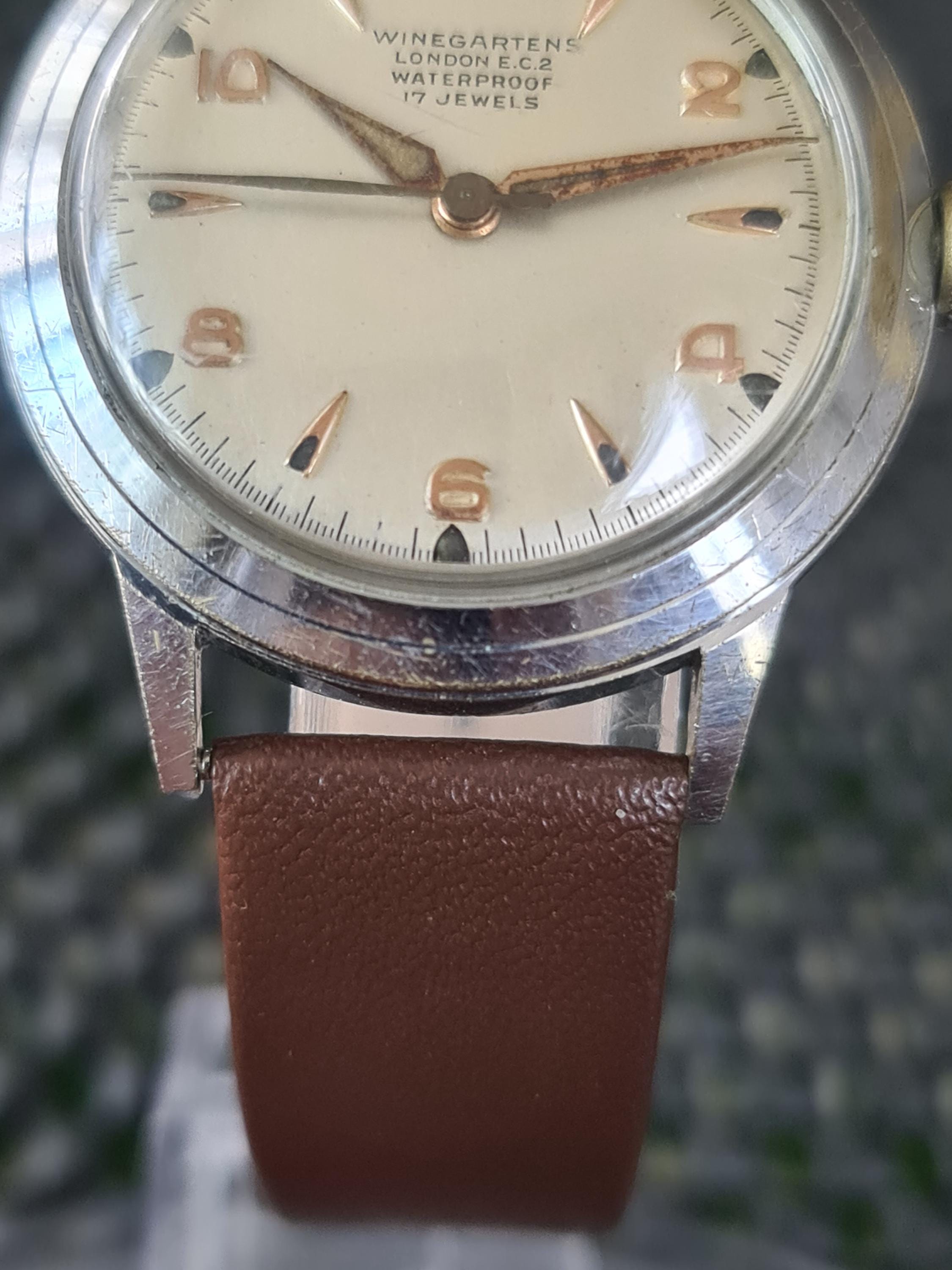 1940年代 メンズ ヴィンテージ WINEGARTENS LONDON EC 2 17石 機械式  